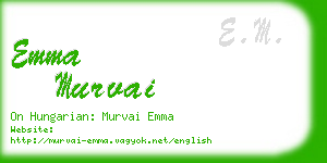 emma murvai business card